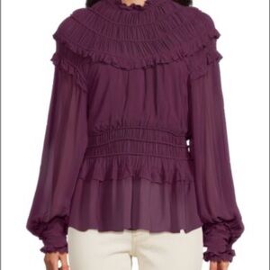 Farm Rio Ruffled Peplum Top size small.